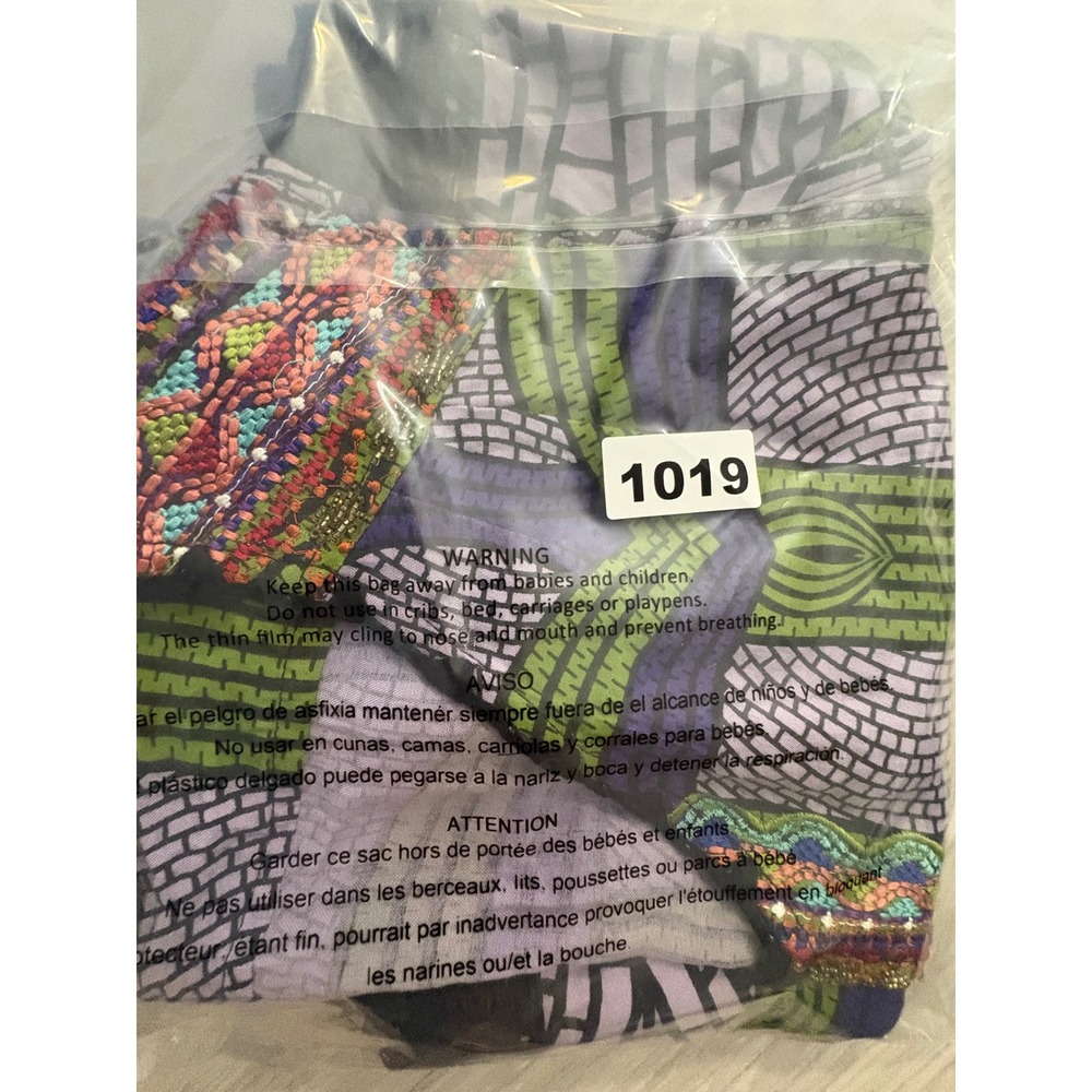 Custo Barcelona Mini Dress Women Purple Green Mosaic Print Beaded Smocked Size 1 - Picture 16 of 16
